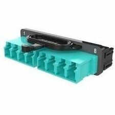 Ortronics Infinium High Density (HD) M8 HD8FP Adapter Panel, 2 LC Quad, Aqua