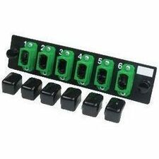Ortronics 6-MPO single mode green feed-through adapters, type A