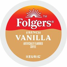 Folger K-Cup French Vanilla Coffee - Compatible with Keurig K-Cup Brewer - Medium - 24 K-Cup - 24 / Box