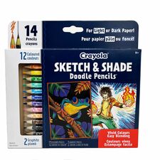 Crayola Sketch & Shade Doodle Pencils - Graphite, Assorted Lead - 14 / Pack