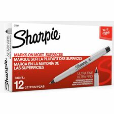 Sharpie Ultra Fine Permanent Markers - Ultra Fine, Narrow Marker Point - Black - 12 / Dozen