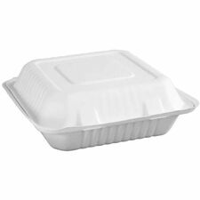 Globe JP903 Storage Ware - Breakroom, Food - Microwave Safe - Oven Safe - White - Bagasse, Sugarcane Fiber Body - Square - 50 / Pack