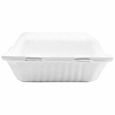 Globe 9" x 9" , 3 Compartment Storage Ware - , Microwave Safe - Oven Safe - White - Bagasse, Sugarcane Fiber Body - Square - 200/Case - Breakroom, Food - Microwave Safe - Oven Safe - White - Bagasse, Sugarcane Fiber Body - Square - 50 / Pack