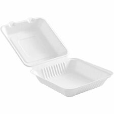 Globe JP902 Storage Ware - Breakroom, Food - Microwave Safe - Oven Safe - White - Bagasse, Sugarcane Fiber Body - 50 / Pack