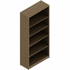 Offices To Go Newland | 65.6"H Bookcase - 30" x 12"65.6" , 1" Top - 4 Shelve(s) - 3 Adjustable Shelf(ves) - Noce Grigio Table Top - Back Panel, Adjustable Shelf, Leveling Glide, Adjustable Glide