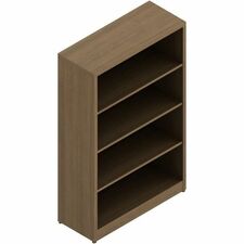 Offices To Go Newland | 48.6"H Bookcase - 1" Top, 0.1" Edge, 30" x 12"48.6" - 4 Shelve(s) - 3 Adjustable Shelf(ves) - Absolute Acajou Table Top - Leveling Glide, Adjustable Glide, Back Panel, Modular, Adjustable Shelf - For Meeting, Training, Office