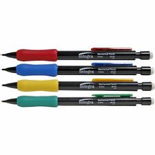 Integra Grip Mechanical Pencils - 0.5 mm Lead Diameter - Refillable - Assorted Barrel - 12 / Box