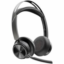 Poly Voyager Focus 2 Headset - Microsoft Teams Certification - Google Assistant, Siri - Stereo - USB Type C - Wired/Wireless - Bluetooth - 298.6 ft (91 m) - 20 Hz to 20 kHz - Over-the-head, On-ear - Binaural - Supra-aural - 4" (101.60 mm) Cable - Omni-directional, Discreet, Noise Cancelling Microphone - Noise Canceling - Black