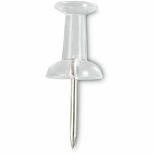 PLASTIC HEAD PUSH PINS, PLASTIC, CLEAR, 3/8&quot;, 100/BOX