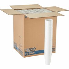 Dixie 16 Ounce Paper Hot Cups, White, 20 / Cartons / 50 Count Per Pack