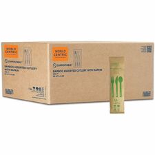 World Centric Compostable Bamboo Cutlery Set