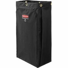 Rubbermaid Executive 30-Gal Housekeeping Cart Canvas Vinyl Lined Bag High Capacity - 113.56 L Capacity - 16.80" (426.72 mm) Length x 10.50" (266.70 mm) Width - Black - Vinyl, Canvas, Fabric - Janitorial Cart