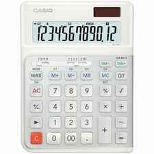Casio Simple Calculator - Ergonomic Design, Heavy Duty, Extra Large Display, 3-digit Comma, Durable, Plastic Key, Decimal Point Selector Switch, Rounding Selector, Non-slip Rubber Feet, Key Rollover - 12 Digits - LCD - Battery/Solar Powered - 1 x CR2025 - 1.9" (48.26 mm) Height x 5.5" (139.70 mm) Width x 7.4" (187.96 mm) Depth - White - Desktop - 1 Each