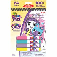 Crayola Colour & Erase Reusable Sticker Activity Pad- Gabby's Dollhouse - Coloring, Art - 22 Piece(s) - 6" (152.40 mm) x 8" (203.20 mm) - Gabby's Dollhouse - 1 Each
