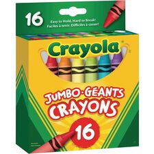 Crayola Crayon - Jumbo - Assorted - 16 / Pack