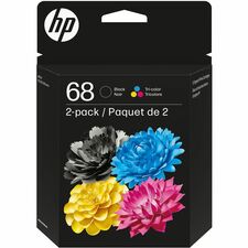 HP 68 Original Standard Yield Inkjet Ink Cartridge - Black, Tri-color, Cyan, Magenta, Yellow - 2 / Pack - 160 Pages, 120 Pages