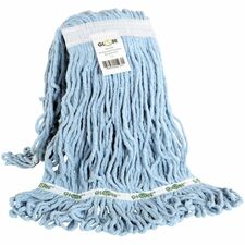 Globe Syn-Pro Synthetic Narrow Band Wet Blue Looped End Mop - 12 Oz / Blue7" (177.80 mm) Width x 14" (355.60 mm) Length - Narrow Headband, Looped Ends, Break Resistant, Fray Resistant, Tailband, Tangle Resistant, Chemical Resistant, Disinfectant, Shrinkless - Synthetic Yarn - Blue - 12 oz (340.19 g), 1 EACH