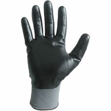 FLEXSOR Nitrile Palm Coated Nylon Gloves - Abrasion Protection - Nitrile Coating - 10 Size Number - X-Large Size - Nylon - Black - Blade Cut Resistant, Abrasion Resistant, Tear Resistant, Puncture Resistant, Latex-free, Breathable - For Assembly, Finished Goods, Carpentry, General Trade, Equipment Operation, Shipping, Stocking, Fishery, Aquaculture, Material Handling, Warehouse, ... - 144 PairsCase - 12 / Bag