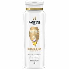 Pantene Daily Moisture Renewal 2 in 1 Shampoo + Conditioner - For Dry Hair - 355 mL - Hair - White - Moisturizing - Rich Lather, Paraben-free, Color-free - 1 Each