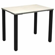 HDL Innovations 35-1/2" Table Desk with 2" Black Offset Legs, Winter Wood - Rectangular Table Top - Band Edge - Material: Laminate, Metal - Finish: Winter Wood, Black, Laminate - For Commercial, Home, Office - 1