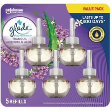 Glade PlugIns Scented Oil Refill Lavender & Vanila - Oil - Tranquil Lavender & Vanilla - Phthalate-free, Paraben-free, Formaldehyde-free, Nitro Musk Free, Long Lasting - 5 / Pack