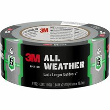 Scotch All Weather Duct Tape 2525 - 25 yd (22.9 m) Length x 1.88" (47.8 mm) Width - Orange - Paper Backing - Natural Rubber Adhesive - Temperature Resistant, Moisture Resistant, Weather Resistant, Dry Resistant, Peel Resistant, Crack Resistant, Heat Resistant, Sunlight Resistant, Weather Proof - For Multipurpose, Outdoor, Multi Surface, Patching, Reinforcing, Repairing, Labeling, Indoor, Equipment, Tools - 12 Rolls/Case - 12 / Case