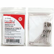 First Aid Central Safety Pin - Assorted Sizes - 12 / Pack