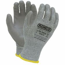 PrimaCut Polyurethane (PU) Palm Coated HPPE/Recycled PET Gloves, ANSI A2 - Blade Cut, Abrasion Protection - Polyurethane Coating - 9 Size Number - Large Size - Polyurethane - Gray - Cut Resistant, Flexible, Breathable, Abrasion Resistant, Tear Resistant, Puncture Resistant, Reusable, Machine Washable, Comfortable - For Construction, Manufacturing, Warehouse, Carpentry, General Purpose, Sharp Object Handling - 96 Case