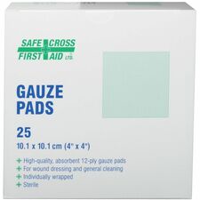 Safecross Gauze Sponge - 4" Width x 4" Length - 25 / Box