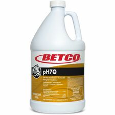 Betco pH7Q Titan Neutral Disinfectant - For Multipurpose, Multi Surface - Liquid - 128 fl oz (4 quart) - Pleasant Lemon ScentBottle - 4 / Carton - pH Neutral, Kill Germs, Disinfectant, Deodorize - Light Amber