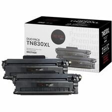 Premium Tone Laser Toner Cartridge - Box - Alternative for Brother TN830XL - Black - 2 / Pack - 6000 Pages