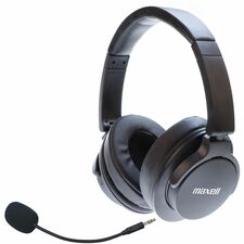 Maxell Bass 13 Wireless Bluetooth Headphones - Stereo - Wireless - Bluetooth - 32.8 ft (10 m) - 20 Hz to 20 kHz - Over-the-head, On-ear - Binaural - Circumaural - Noise Canceling - Black