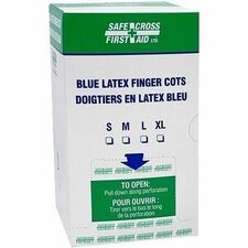 Safecross Finger Cot - Blue - 144 / Box