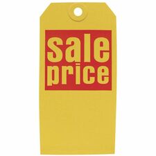Crownhill Retail #5 Pre-printed Tags - #5 - 4.75" (120.65 mm) Length x 2.38" (60.33 mm) Width - Card Stock - Red, Yellow - 1000 / Case