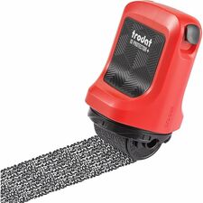 Trodat Roller Stamp - 1" (25.40 mm) Impression Width - Black - Shipping - Recycled