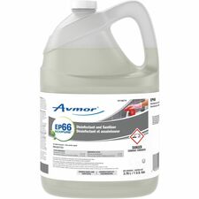 Avmor EP66 Disinfectant and Sanitizer - For Multipurpose - 3.79 L - 7.5 pH - Quaternary Scent - Kosher, Deodorize, Disinfectant, Rinse-free - Colorless - 4