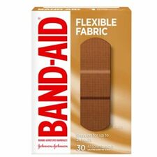 Band-Aid Adhesive Bandage - Assorted Sizes - 5 - 1" Width x 3" Length, 10 - 0.75" Width x 3" Length, 15 - 0.63" Width x 2.25" Length - Light Brown - Fabric - 30 / Box