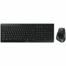 CHERRY STREAM DESKTOP JD-85K Keyboard & Mouse - USB Type A SX Wireless RF 2.40 GHz Keyboard - English (US) - Black - USB Type A Wireless RF Mouse - Optical - 4000 dpi - 6 Button - Scroll Wheel - Black - Screen Lock, Browser, Email, Calculator, Volume Down, Volume Up, Play/Pause, Next Track, Previous Track, Multimedia Hot Key(s) - Right-handed - AA - Compatible with Computer for PC