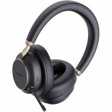 Yealink BH76 Plus Headset - Microsoft Teams Certification - Stereo - Wireless - Bluetooth - 150 ft (45.72 m) - 20 Hz to 20 kHz - Over-the-head, Over-the-ear, On-ear - Binaural - Supra-aural - 3.9 ft (1.20 m) Cable - MEMS Technology, Directional, Electret Condenser Microphone - Noise Canceling - Black