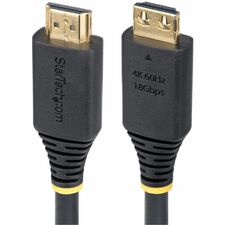 StarTech.com 10ft (3m) High Speed HDMI Cable with Gripping Connectors, 4K 60Hz/1440p 144Hz, 18Gbps, UHD HDMI 2.0 Cord, TPE Jacket - High Speed HDMI Cable w/gripping connectors to minimize accidental disconnection; Supports 4K 60Hz w/HDR10/HDCP/ARC; Connector markings for quick visual identification; Ideal for 4K TVs/monitors; 32ch audio; TPE jacket w/shield; 6.0mm (0.24in) O.D.