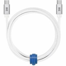 Blu Element Braided Charge/Sync USB-C to USB-C Cable 4ft 60W White - 4 ft (1.22 m) USB-C Data Transfer Cable for USB Device, Car Charger, Wall Charger - First End: 1x USB 2.0 Type C - Male - Second End: 1x USB 2.0 Type C - Male - White - 1 Each
