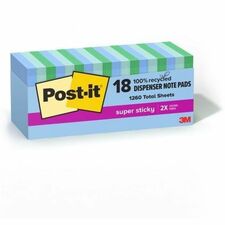 Post-it Super Sticky Notes - R330-18SST-CP - Oasis Collection -70 Sheets per Pad - 18 / Pack