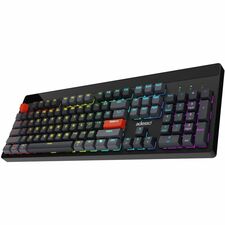 Adesso Easy Touch 1300 Keyboard - Wired/Wireless Connectivity - Bluetooth/RF - 2.40 GHz - USB Type C Interface - RGB LED - 104 Key(s) - CoPilot, Windows Key Hot Key(s) - Windows, macOS, Linux - English (US) - PC, Mac - Acrylonitrile Butadiene Styrene (ABS) - Red Switch Keyswitch