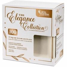 Eco Guardian 9" Sqr Fibr Plate 100/PK - Food, Breakroom - 9" (228.60 mm) Diameter - Fiber Body - Square - 100 / Pack