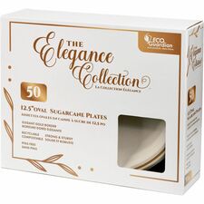 Eco Guardian 12.5"Ovl Fibr Plate50/PK - Food, Breakroom - 12.50" (317.50 mm) Diameter - Fiber Body - Oval - 50 / Pack