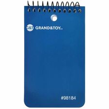 Grand & Toy Top Coil Memo Pad 3" x 5" , Assorted, Pack of 4 - 60 Sheets - Sheet size: 3" x 5" , 56gsm,white college ruled paper, 4-pack of 60 sheets