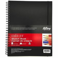 Hilroy Studio Pro Poly Sketchbook - 150 Pages - 114 g/m� Grammage - 12" (304.80 mm) Height x 9" (228.60 mm) Width x 0.62" (15.75 mm) Length - Poly Cover - Acid-free Paper, Durable Cover, Perforated, Smooth, Removable - 1 Each