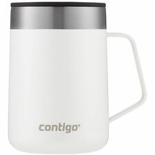 Contigo Streeterville Mug - 414 mL - Splash Proof Closure - Salt - Stainless Steel, Plastic - Coffee, Travel, Hot Drink, Cold Drink, Tea, Beverage
