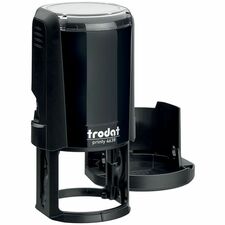 Derome Trodat Self-inking Stamp - Custom Design - 10 Line(s) - 1.50" (38.10 mm) Impression Diameter - Recycled - 1 Each