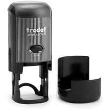 Derome 46025 Printy Circular Stamp - Custom Design - 10 Line(s) - 1" (25.40 mm) Impression Diameter - Round - Recycled - 1 Each